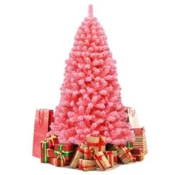 Costway 6.5ft Snow Flocked Hinged Artificial Christmas Tree w/ Metal Stand Pink 19 Costway 6.5ft Snow Flocked Hinged Artificial Christmas Tree w/ Metal Stand Pink -Outlet Xmas Decor Tree Store GUEST 6f528095 7a97 43cd a914 1941a3c70231
