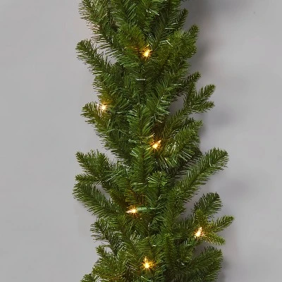 9' Pre-Lit Balsam Fir Artificial Christmas Garland Green with Clear Lights - Wondershop™ 4 9' Pre-Lit Balsam Fir Artificial Christmas Garland Green with Clear Lights - Wondershop™ - Image 2