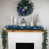 Northlight 6' Blue Shatterproof Ball 3-Finish Christmas Garland