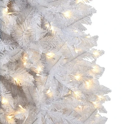 Nearly Natural 10-ft Slim White Artificial Christmas Tree with 800 Warm White LED Lights and 2420 Bendable Branches 5 Nearly Natural 10-ft Slim White Artificial Christmas Tree with 800 Warm White LED Lights and 2420 Bendable Branches - Image 3