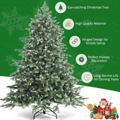 Costway 6ft Artificial Christmas Spruce Hinged Tree w/ 892 Mixed PE & PVC Tips -Outlet Xmas Decor Tree Store GUEST 6fcd494b 4a9b 4b20 9e9d d9971768e704