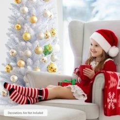 Tangkula Life-Like Slender White Christmas Tree Artificial Pencil Unlit Xmas Tree W/ Folding Metal Stand & Durable PVC 21 Tangkula Life-Like Slender White Christmas Tree Artificial Pencil Unlit Xmas Tree W/ Folding Metal Stand & Durable PVC -Outlet Xmas Decor Tree Store GUEST 6ff51894 e9e7 46d9 ae46 8cd445287815