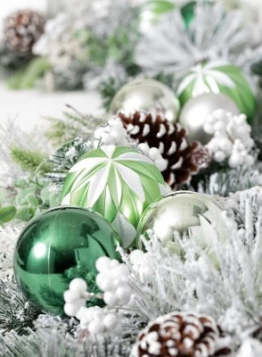 Sullivans 6' Pine & Ornament Artificial Garland 72"L Gren 3 Sullivans 6' Pine & Ornament Artificial Garland 72"L Gren