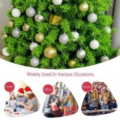 Costway 7.5ft Green Flocked Hinged Artificial Christmas Tree w/ Metal Stand Green -Outlet Xmas Decor Tree Store GUEST 70a8bb09 bcca 40d1 887a 5838fcd72cdc