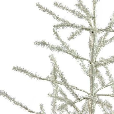 Northlight 3' Unlit Artificial Christmas Twig Tree Full Champagne Tinsel 3 Northlight 3' Unlit Artificial Christmas Twig Tree Full Champagne Tinsel