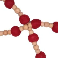Vickerman 72" Wood and Felt Pom Pom Garland