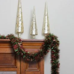 Northlight 50' x 4" Unlit Shiny Green/Red Tinsel Christmas Garland -Outlet Xmas Decor Tree Store GUEST 737c227e 0b5e 4744 a54c 53d898eaaaa8
