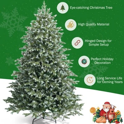 Costway 7ft Artificial Christmas Spruce Hinged Tree w/ 1260 Mixed PE & PVC Tips 9 Costway 7ft Artificial Christmas Spruce Hinged Tree w/ 1260 Mixed PE & PVC Tips - Image 7