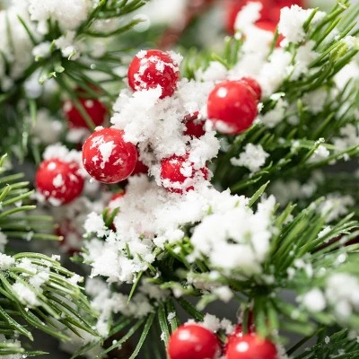 Sullivans Artificial Snowy Pine Berry Stem Multicolor 23"H 3 Sullivans Artificial Snowy Pine Berry Stem Multicolor 23"H