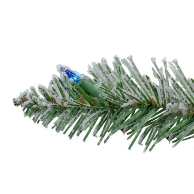Northlight 9' x 10" Pre-Lit Flocked Pine Artificial Christmas Garland - Multi Color Lights 4 Northlight 9' x 10" Pre-Lit Flocked Pine Artificial Christmas Garland - Multi Color Lights - Image 2