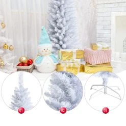 Tangkula Life-Like Slender White Christmas Tree Artificial Pencil Unlit Xmas Tree W/ Folding Metal Stand & Durable PVC 19 Tangkula Life-Like Slender White Christmas Tree Artificial Pencil Unlit Xmas Tree W/ Folding Metal Stand & Durable PVC -Outlet Xmas Decor Tree Store GUEST 74adfdc5 ad6d 4049 b867 65cbfb09b27c