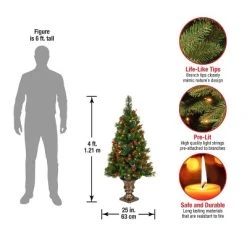 National Tree Company 4 ft Pre-Lit Artificial Mini Christmas Tree, Green, Crestwood Spruce, White Lights with Pine Cones, Berry Clusters, Frosted -Outlet Xmas Decor Tree Store GUEST 758b9ed3 419f 45bb b8f6 65fadfe3596f