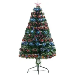 HOMCOM Fiber Optic Artificial Fir Christmas Tree, LED Pre-Lit Holiday Decoration with Lights and Branch Tips -Outlet Xmas Decor Tree Store GUEST 760984df 904e 4d1d ac43 6cd5f745b5f9