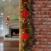 National Tree Company 9 ft. Hydrangea Garland with Battery Operated Warm White LED Lights