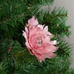 Northlight 20.75" Pink Feather Peony Artificial Christmas Floral Pick