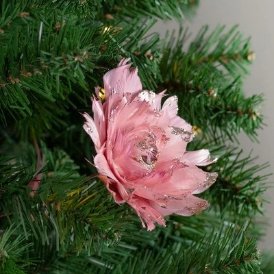 Northlight 20.75" Pink Feather Peony Artificial Christmas Floral Pick 3 Northlight 20.75" Pink Feather Peony Artificial Christmas Floral Pick