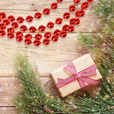Northlight 33' Shiny Red Round Beaded Christmas Garland 4 Northlight 33' Shiny Red Round Beaded Christmas Garland - Image 2