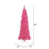 Vickerman Flocked Pink Pencil Fir Artificial Christmas Tree
