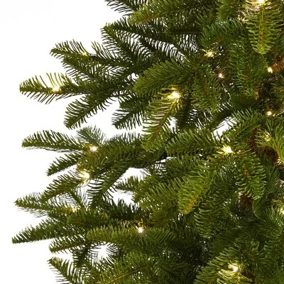 7ft Nearly Natural Pre-Lit LED Slim Alaskan Alpine Artificial Christmas Tree Clear Lights 4 7ft Nearly Natural Pre-Lit LED Slim Alaskan Alpine Artificial Christmas Tree Clear Lights - Image 2