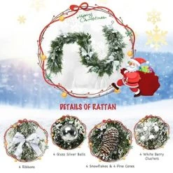 Costway Snow Flocked Christmas Cypress Garland Wedding Party Decor w/280 PE Tips -Outlet Xmas Decor Tree Store GUEST 780bc217 d6b9 4a63 aa89 e07bdf346e1d