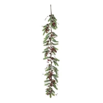 Transpac Metal 60 in. Multicolored Christmas Fir and Berry Garland 3 Transpac Metal 60 in. Multicolored Christmas Fir and Berry Garland