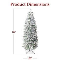 Best Choice Products 6ft Pre-Lit Artificial Snow Flocked Pencil Christmas Tree Decoration w/ 250 Multicolor Lights -Outlet Xmas Decor Tree Store GUEST 78970987 ce25 4792 9163 ea1e29c3f359