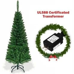 Tangkula 7.5ft Pencil Christmas Tree Pre-Lit Hinged Artificial Decoration w/ 350 Colorful Lights 15 Tangkula 7.5ft Pencil Christmas Tree Pre-Lit Hinged Artificial Decoration w/ 350 Colorful Lights -Outlet Xmas Decor Tree Store GUEST 78aae8dd 7191 4c70 9ea4 a4e726aa340f