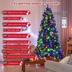 Costway 8ft Pre-lit Hinged Christmas Tree with Remote Control & 9 Lighting Modes -Outlet Xmas Decor Tree Store GUEST 78e9835f 4ebd 4f40 90a6 2a7505bd9989