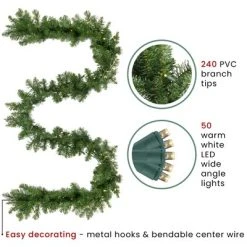 Northlight 9' x 12" Pre-Lit Buffalo Fir Artificial Christmas Garland - Warm White LED Lights 11 Northlight 9' x 12" Pre-Lit Buffalo Fir Artificial Christmas Garland - Warm White LED Lights -Outlet Xmas Decor Tree Store GUEST 78fd239e b417 436c aea3 fc1d58a88b83