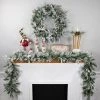 Northlight 9' x 14" Flocked Rosemary Emerald Angel Pine Artificial Christmas Garland - Unlit