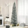HOMCOM 82.75" Snow Flocked Artificial Pencil Christmas Tree, Slim Xmas Tree with Realistic Branches and Plastic Base Stand for Indoor Decoration -Outlet Xmas Decor Tree Store GUEST 79b5c4a9 d19c 4c4b 832f e49e53a19a3c