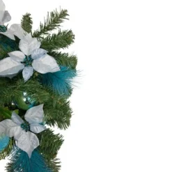 Northlight 24" Unlit Blue/Silver Peacock and Poinsettia Artificial Christmas Teardrop Swag 7 Northlight 24" Unlit Blue/Silver Peacock and Poinsettia Artificial Christmas Teardrop Swag -Outlet Xmas Decor Tree Store GUEST 7a8280cb e8ad 4b31 830e 4cd4ac527972
