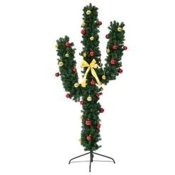 Tangkula 5'Artificial Cactus Christmas Tree Pre-Lit Optical Fiber w/ LED Lights & Ball Ornaments -Outlet Xmas Decor Tree Store GUEST 7ab07d7d a9ad 4654 85a6 e524ac2cef2b