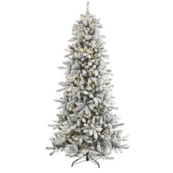 Nearly Natural Pre-Lit LED Flocked Livingston Fir Artificial Christmas Tree with Pinecones Clear Lights 15 Nearly Natural Pre-Lit LED Flocked Livingston Fir Artificial Christmas Tree with Pinecones Clear Lights -Outlet Xmas Decor Tree Store GUEST 7ac4fec2 c1b4 4327 bad0 87a1df830f3b