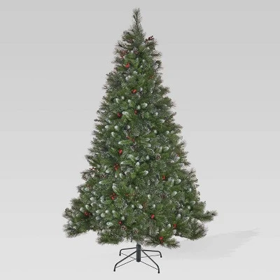 9ft Mixed Spruce Pre-Lit Hinged Full Artificial Christmas Tree with Glitter Branches Clear Lights - Christopher Knight Home 3 9ft Mixed Spruce Pre-Lit Hinged Full Artificial Christmas Tree with Glitter Branches Clear Lights - Christopher Knight Home