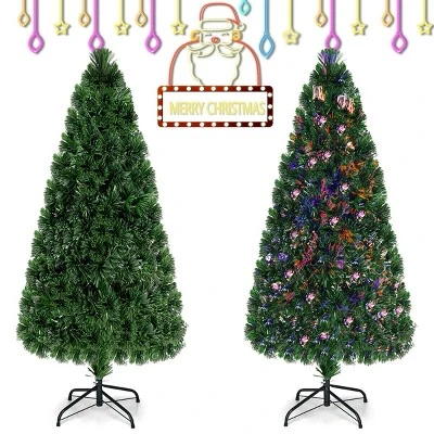 Costway Pre-Lit Fiber Optic Artificial PVC Christmas Tree 6Ft 9 Costway Pre-Lit Fiber Optic Artificial PVC Christmas Tree 6Ft - Image 7