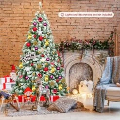 Tangkula Artificial Hinged Christmas Pines Tree Snow Flocked Decoration Tree 15 Tangkula Artificial Hinged Christmas Pines Tree Snow Flocked Decoration Tree -Outlet Xmas Decor Tree Store GUEST 7bb4adfb af38 4418 8852 768a971a16c1