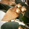 6'L Sullivans Gold Berry Leaf Garland, Green Christmas Garland