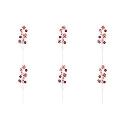 Vickerman Red/White Candy Cane Swirl Artificial Christmas Spray. Includes 6 sprays per pack.
