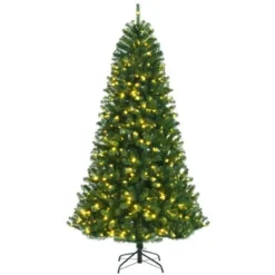 Tangkula Pre-lit Christmas Tree, Artificial Hinged Xmas Tree w/ Remote-controlled Color-changing LED Lights & PVC Tips -Outlet Xmas Decor Tree Store GUEST 7c435dcb 3808 4268 a8f8 6a0d2a1b60a3