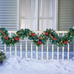 Collections Etc. Collections Etc 9-Foot Battery-Operated Colored Lighted Garland 105 X 9 X 3
