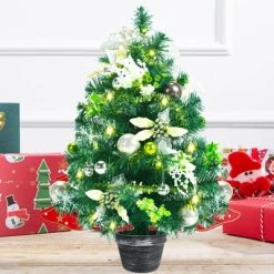 Tangkula 2ft Pre-lit Tabletop Christmas Tree Mini Artificial Evergreen Christmas Tree with Timer & Rich Ornaments -Outlet Xmas Decor Tree Store GUEST 7e03a7a1 ae6f 4673 8c83 9fa043fcffd1