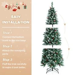 Tangkula 5ft Pre-lit Artificial Christmas Tree Slim Artificial Xmas Tree w/ 250 Replaceable LED Lights & 408 Branch Tips 15 Tangkula 5ft Pre-lit Artificial Christmas Tree Slim Artificial Xmas Tree w/ 250 Replaceable LED Lights & 408 Branch Tips -Outlet Xmas Decor Tree Store GUEST 7e43a6db 23ca 4dae 99cd c2ecd74c3686