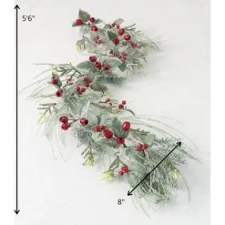 Sullivans 5'6" Artificial Iced Pine and Berry Garland Set of 2, Green -Outlet Xmas Decor Tree Store GUEST 7fbe7552 9f1f 409b ae8f 41188208aa95