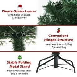 Costway 5Ft/6Ft/7Ft PVC Hinged Artificial Christmas Tree 410/648/968 Tips Holiday Decor with Metal Stand 21 Costway 5Ft/6Ft/7Ft PVC Hinged Artificial Christmas Tree 410/648/968 Tips Holiday Decor with Metal Stand -Outlet Xmas Decor Tree Store GUEST 80e5f735 2e65 4fd2 a8c4 dd899e708152