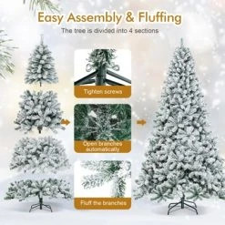 Tangkula 9ft Snow Flocked Christmas Tree 1498 Premium Hinged Tips Artificial Unlit Tree 16 Tangkula 9ft Snow Flocked Christmas Tree 1498 Premium Hinged Tips Artificial Unlit Tree -Outlet Xmas Decor Tree Store GUEST 81ab8b60 6e5b 466d bae8 1c2002fd42dc