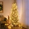 HOMCOM Prelit Artificial Christmas Tree Holiday Decoration with Snow Flocked Branches, Warm Yellow Clear Lights, Auto Open, Extra Bulb 2 HOMCOM Prelit Artificial Christmas Tree Holiday Decoration with Snow Flocked Branches, Warm Yellow Clear Lights, Auto Open, Extra Bulb -Outlet Xmas Decor Tree Store GUEST 81df0fad 4a98 49fc 9fe1 6435fe944397
