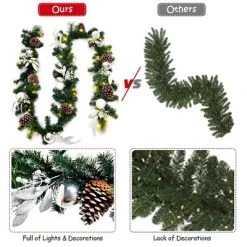 Costway 9ft Pre-Lit Artificial Christmas Garland with Mixed Decorations and LED Lights 14 Costway 9ft Pre-Lit Artificial Christmas Garland with Mixed Decorations and LED Lights -Outlet Xmas Decor Tree Store GUEST 8227993c 61eb 4824 beda cae2bc25dd0b