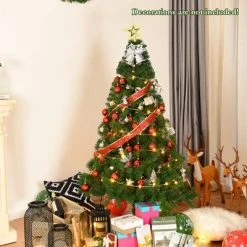 Costway 5Ft/6Ft/7Ft/8Ft Artificial PVC Christmas Tree W/Stand Holiday Season Indoor Outdoor Green -Outlet Xmas Decor Tree Store GUEST 822d7b98 9579 4903 9d7b 81bf2efa617f