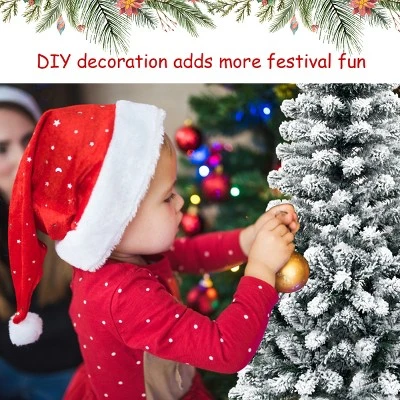 Tangkula Pencil Artificial Christmas Tree Snow Flocked Pencil Tree with Flexible Stand 8 Tangkula Pencil Artificial Christmas Tree Snow Flocked Pencil Tree with Flexible Stand - Image 6